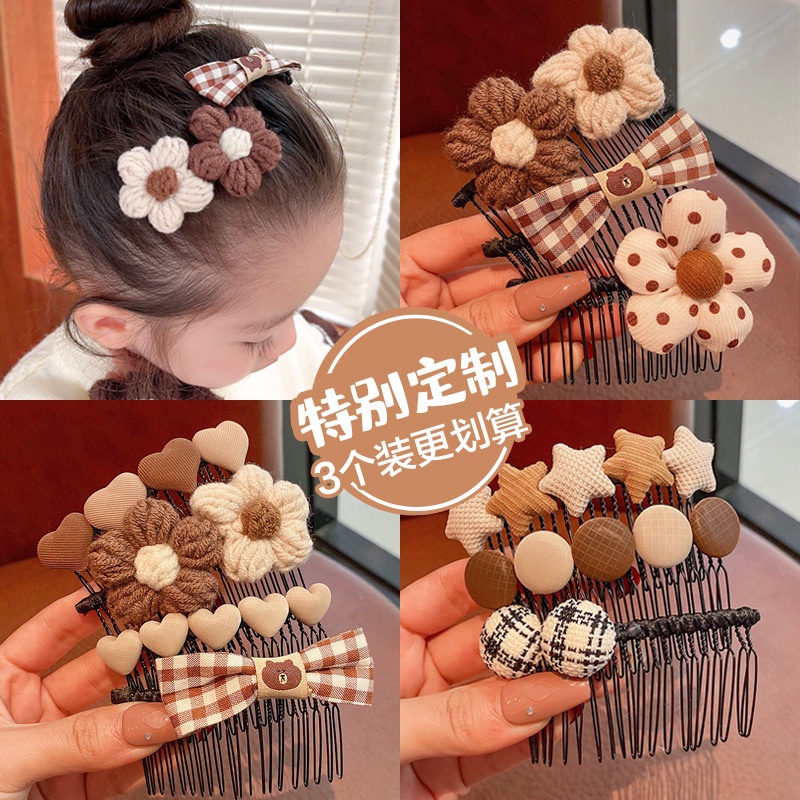 Lược Cài Tóc Đính Nơ Hoa Dễ Thương Cho Bé Gái