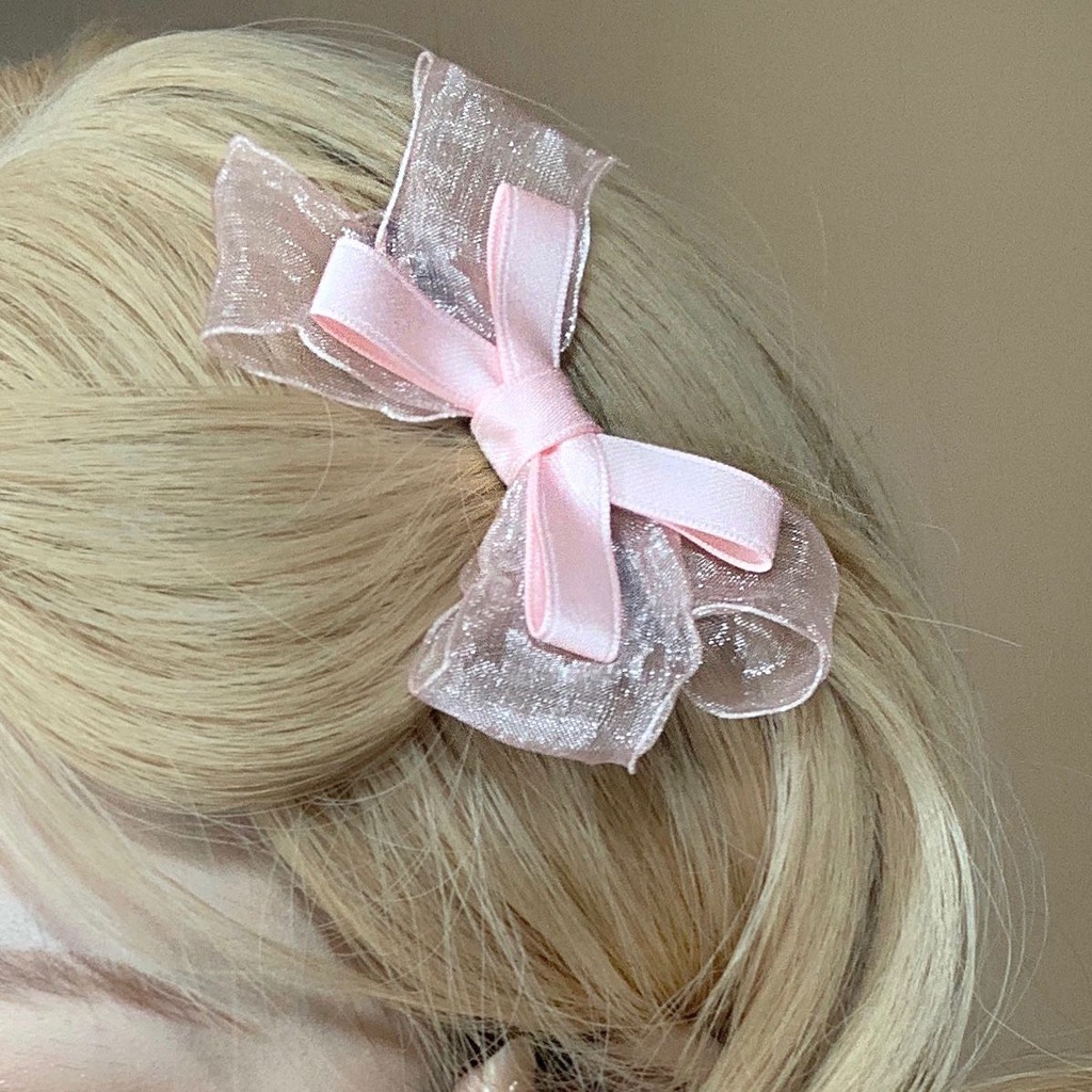 Kẹp Tóc Hình Nơ Mềm Mại Ngọt Ngào Cho Nữ