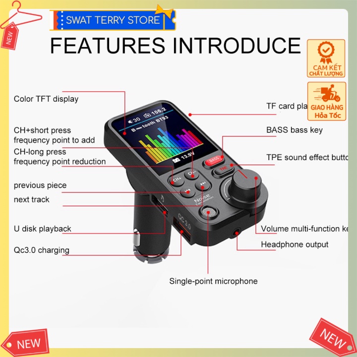 Máy Nghe Nhạc Lossless MP3, Phát FM Ô tô Noise-Reduction Bass Car Audio | BigBuy360 - bigbuy360.vn