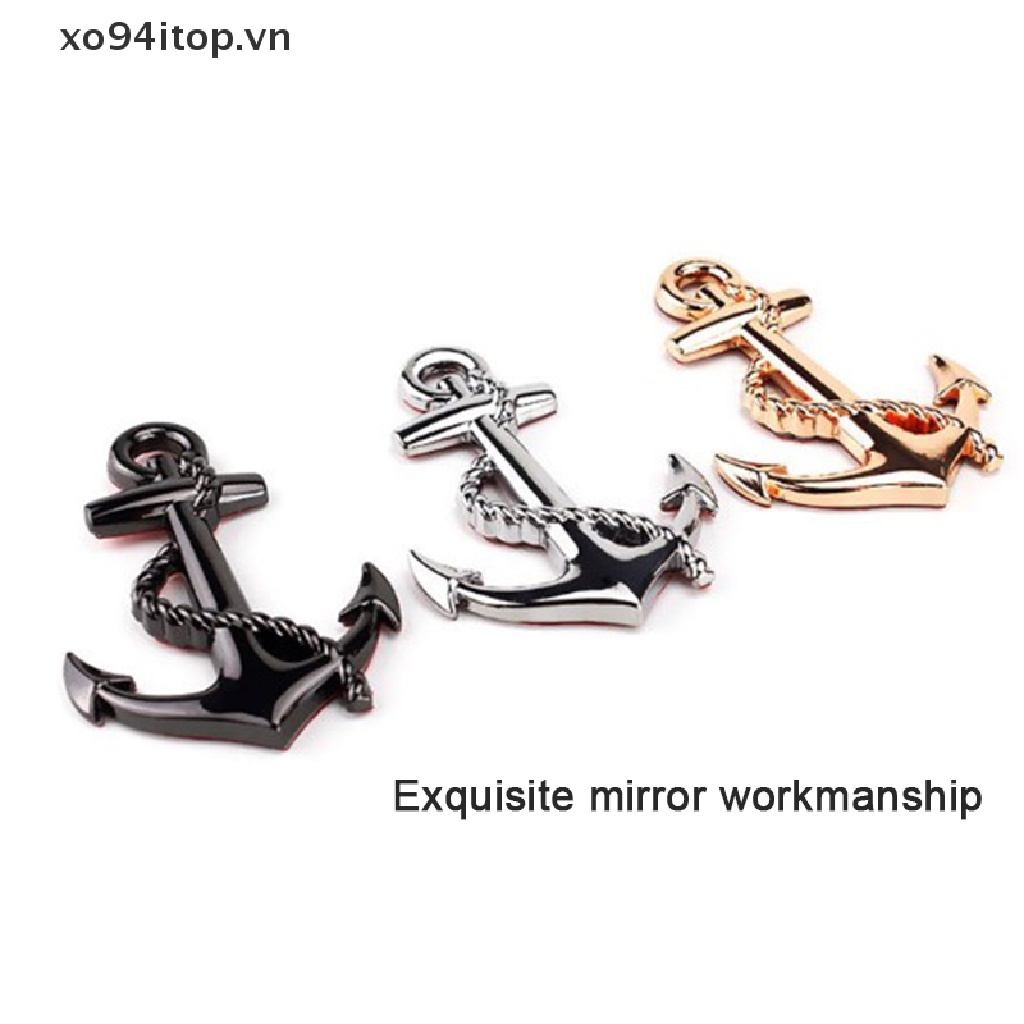 Xoitop 1 Huy Hiệu Hình Mỏ Neo Thuyền Hải Quân Nướng Chéo Trang Trí Thân Xe Hơi Tàu Thuyề