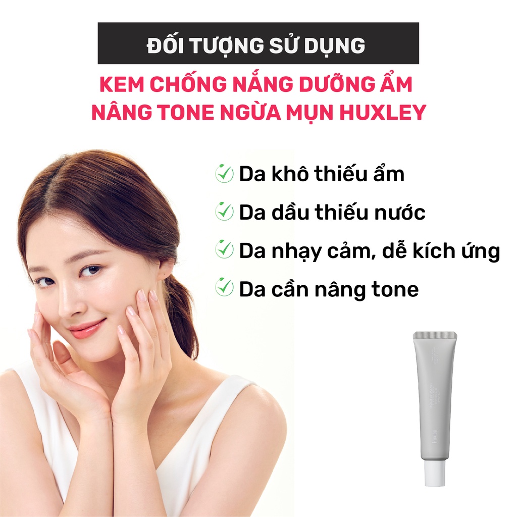 Kem chống nắng nâng tone, dưỡng ẩm da Huxley Tone Up Cream Stay Sun Safe SPF50+ PA+++ 35ml