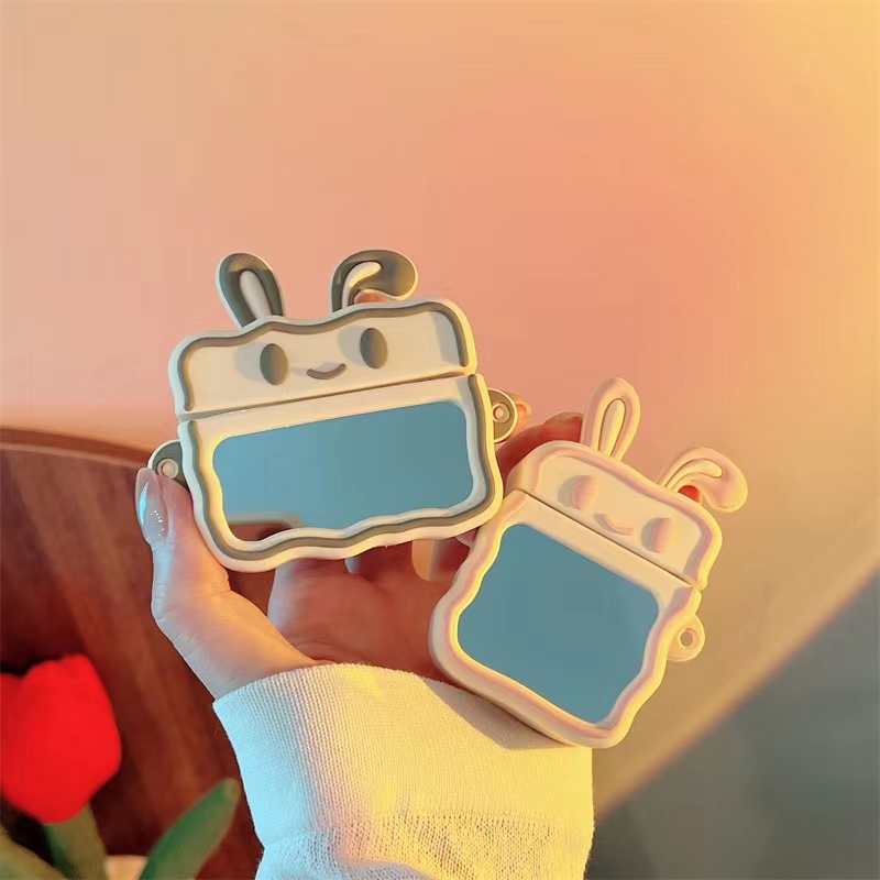 Bestie Bluetooth Earphone Cover for AirPods 1 2 pro 3 2021 rabbit Silicone Portable Mirror Cute Cartoon Best Friend anti-fall Case