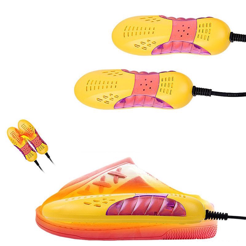 Full Box - Mày sấy, khử mùi giày, tất mini có đèn Led sử dụng điện sẵn màu vàng/Trắng