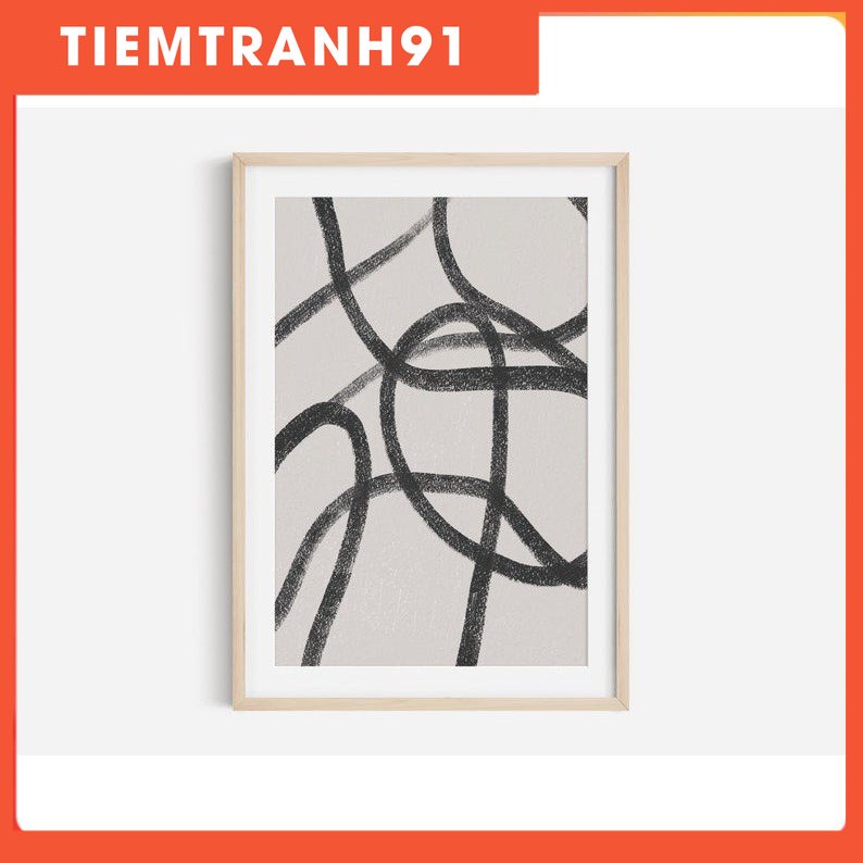 Tranh treo tường | Tranh nghệ thuật trừu tượng - Neutral Abstract Art Print, Shape Abstract Art 05