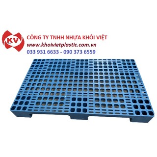 Pallet Nhựa Khôi Việt 1000x600x100 màu xanh.