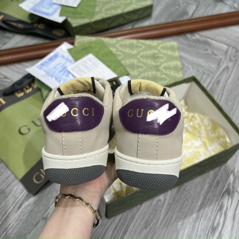 Full box+quà tặng🎁Giày sneaker Gucci SC nâu nhạt thể thao nam nữ