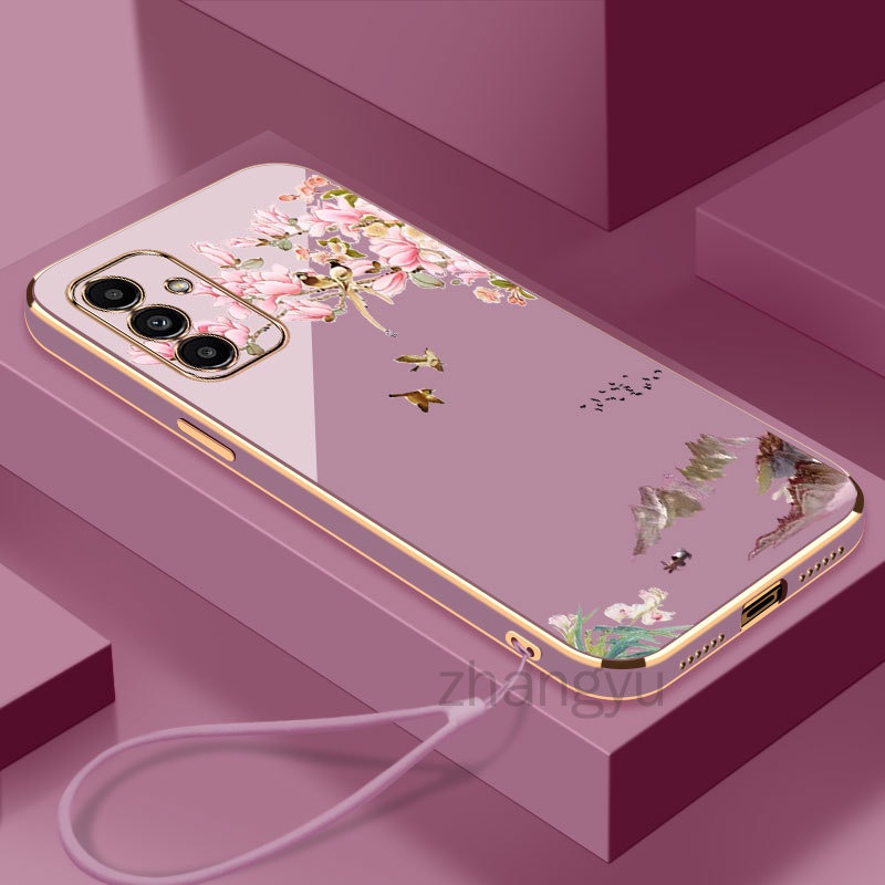 ốp lưng Samsung A54 5G A14 4G 5G Chim nhỏ Tranh sơn thủyTrường hợp điện thoại Siêu mỏng mạ điện chống sốc trường hợp điện thoại Samsung A54 5G A14 4G 5G