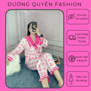 Đồ Bộ Pijama Tay Dài Chất Satin Mềm Mịn freesize - Duca Shop