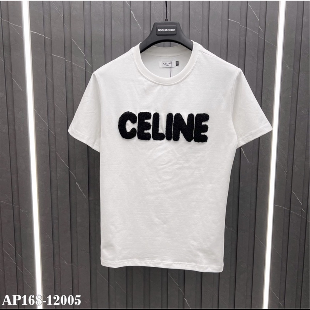 Áo Phông Celine Chất Liệu Cotton Co Gian 4 Chiều , Logo Celine Nổi Cao Cấp Nam Nữ