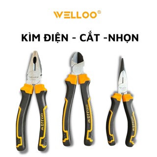 Kìm điện - kìm cắt - kìm nhọn welloo cao cấp chính hãng cỡ 6-8 inch, thép crv
