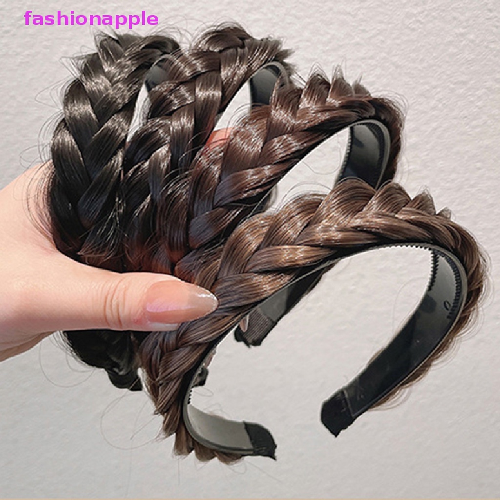 Favn Băng Đô Dạng Tóc Giả Thắt Bím Xương Cá Thủ Công Phong Cách Cổ Điển Dành Cho Nữ