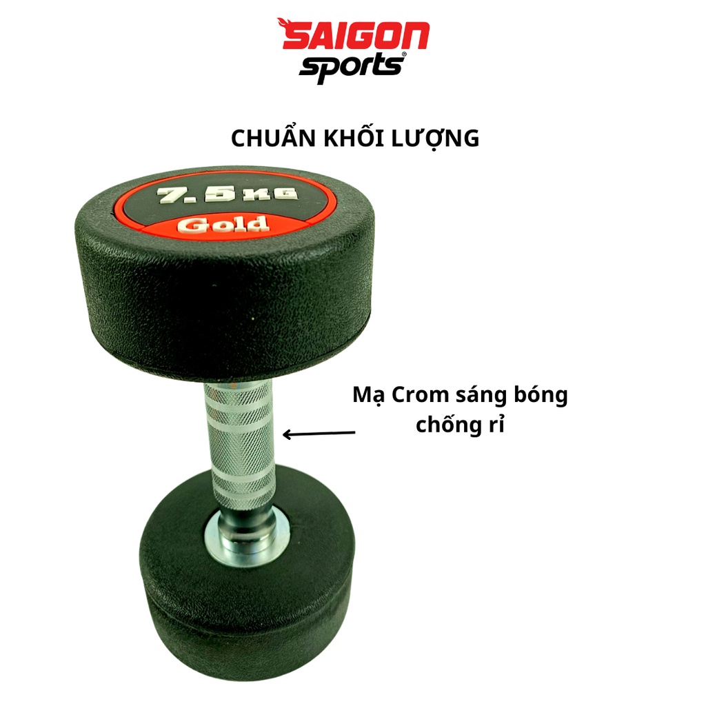 Bộ 2 tạ tay tập Gym 7,5kg nhập khẩu Jodan lõi thép bọc cao su cao cấp. Tạ đơn tập tay đa năng - SAIGON SPORT