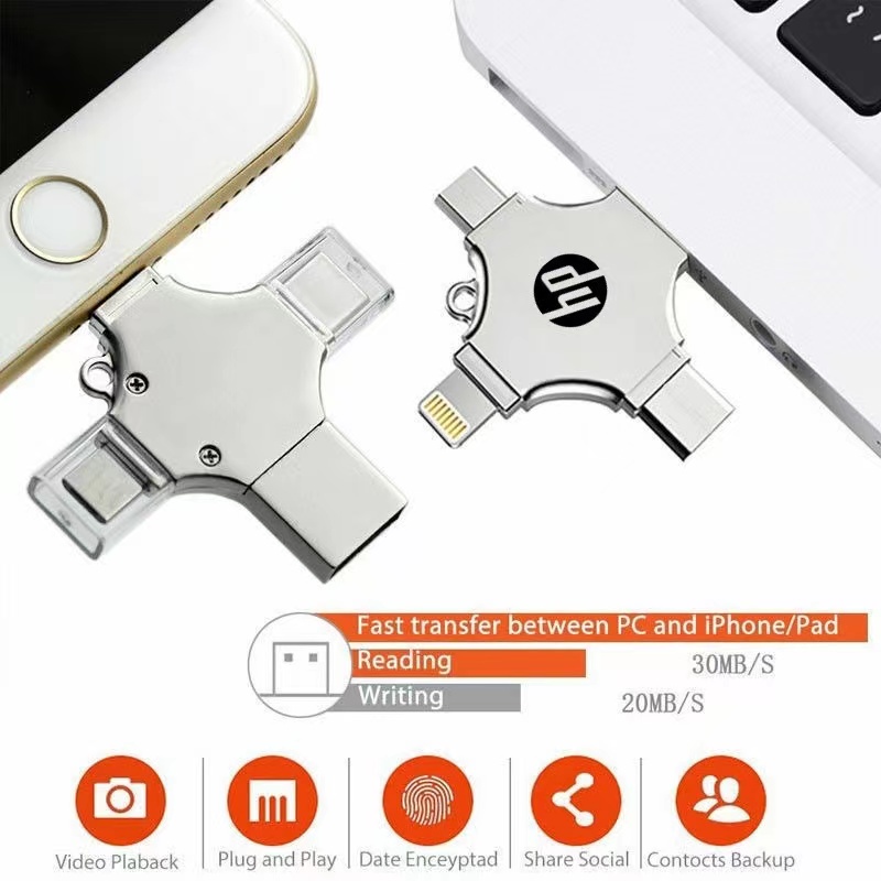 Ổ Đĩa USB 3.0 1TB / 512GB / 32GB OTG 4 Trong 1 Tốc Độ Nhanh Type-C Cho i / O / S / Tablet / Android / Smartphone / PC / Điện Thoại | BigBuy360 - bigbuy360.vn