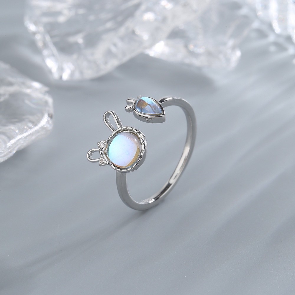 Nhẫn lấp lánh cà rốt thỏ mạ bạc