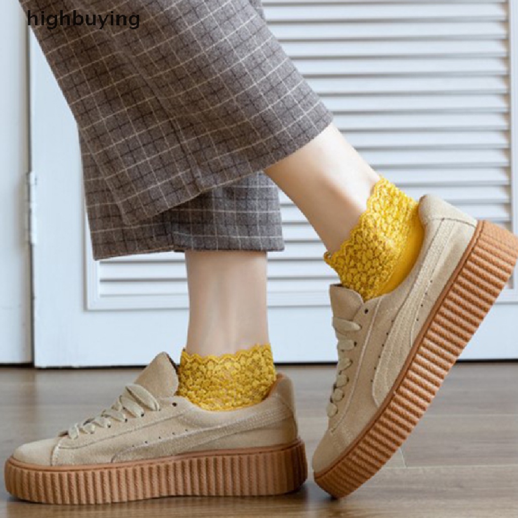 Vớ Nhung Phối Ren Chống Trượt Thời Trang Cho Nữ