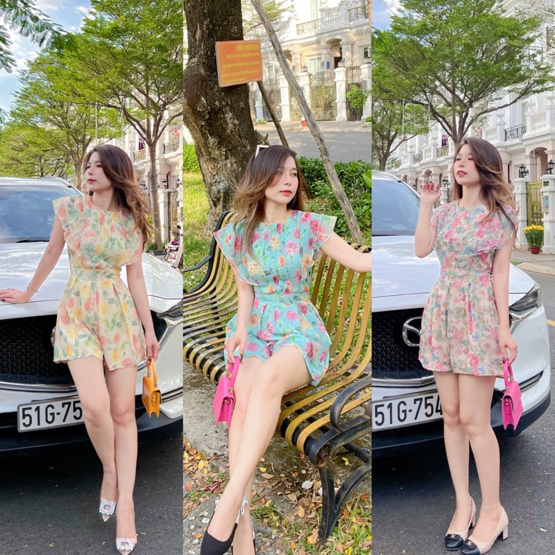 Đầm Jum Hoa Cổ Viền Bèo Trẻ Trung Nữ Tính