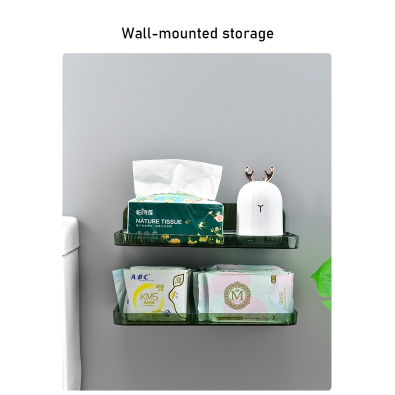 Kệ Đựng Mỹ Phẩm Treo Tường Không Cần Đục Lỗ Tiện Dụng Cho Nhà Bếp / Phòng Tắm