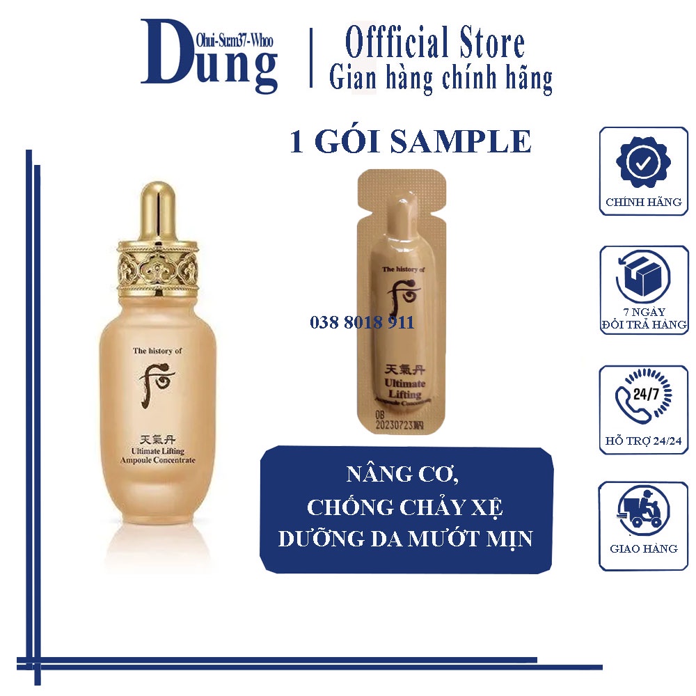 Gói Tinh Chất Giảm Nhăn, Nâng Cơ Chống Chảy Sệ Whoo Cheongidan Ultimate Lifting 1ml