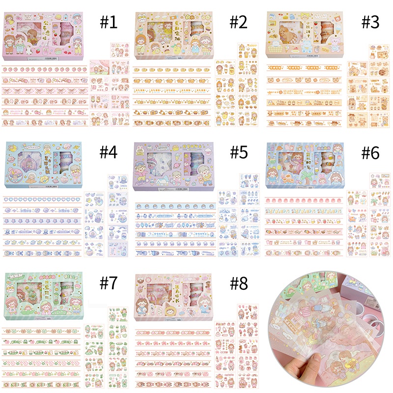 Băng Keo Dán Trang Trí Họa Tiết Hoạt Hình Dễ Thương DIY