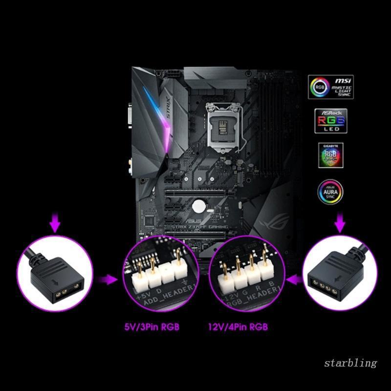 Cáp Chia Cổng Quạt RGB Hình Ngôi Sao Cho Máy Tính Bàn PC