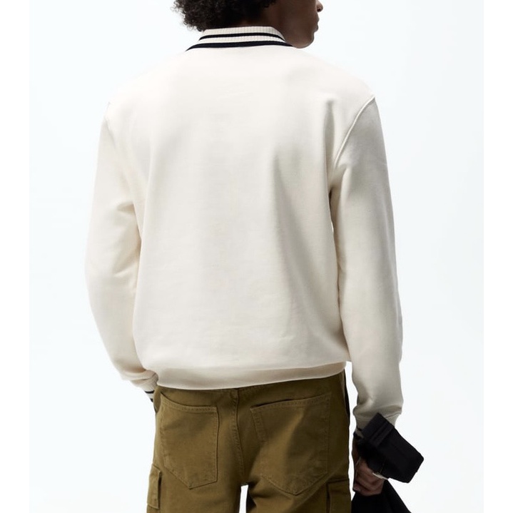 Áo polo nam dài tay Zara authentic COLOUR BLOCK WITH RIBBED TRIMS size S