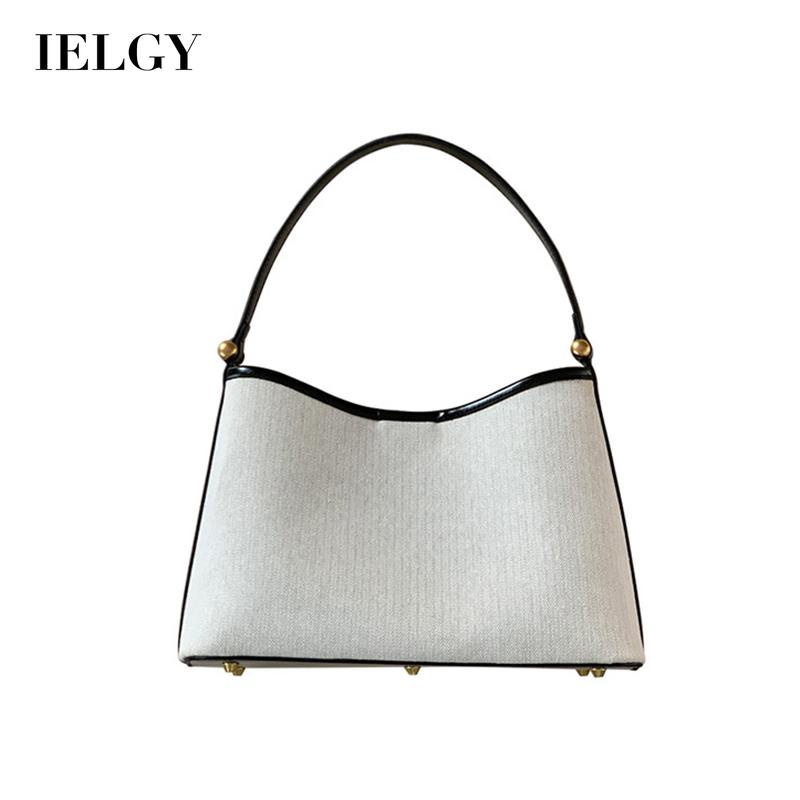 Ielgy Túi Xách canvas Đeo Vai Thời Trang Hàn Quốc Thiết Kế Hình Xương Cá Cho Nữ
