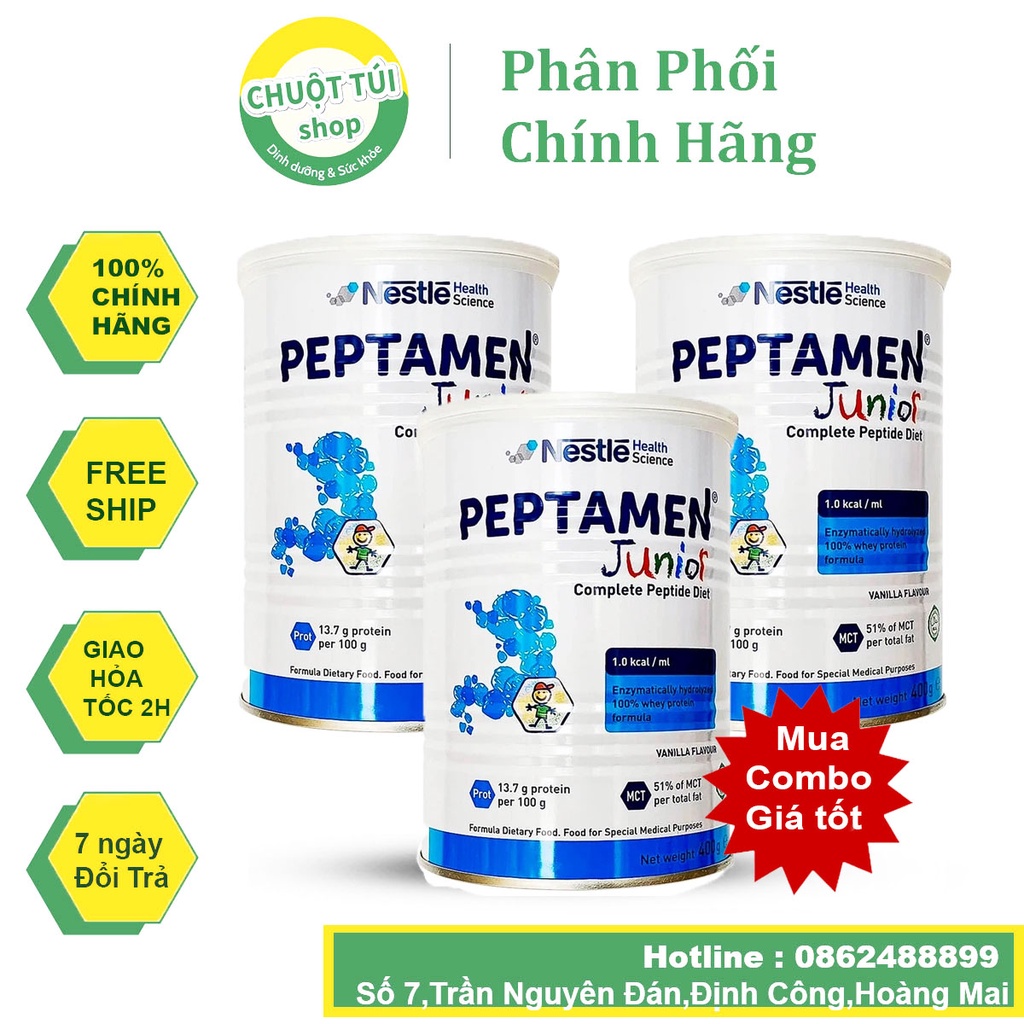Sữa Nestlé Peptamen Junior hỗ trợ hấp thu dinh dưỡng, miễn dịch đường tiêu hóa (400g)