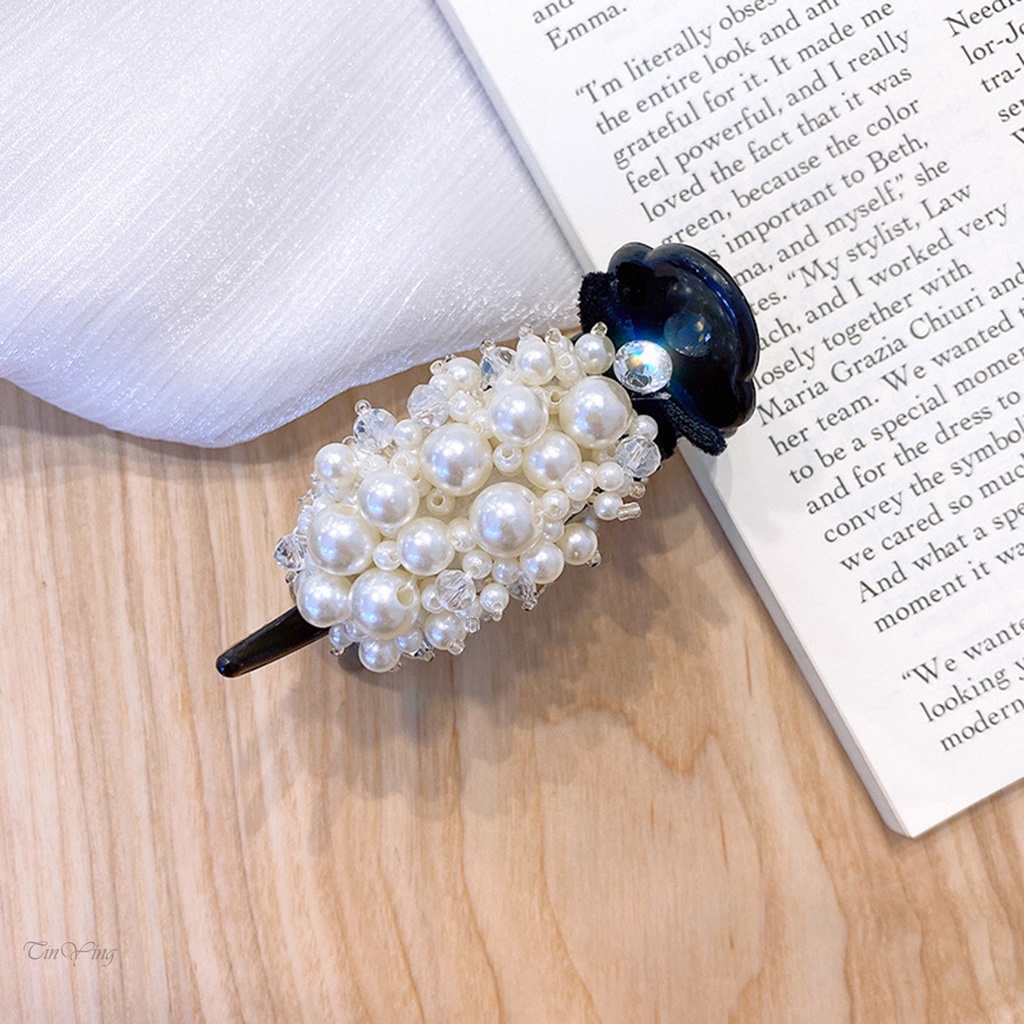 GETNOIVAS Kẹp Tóc Xoăn Dày Đính Ngọc Trai Giả Thanh Lịch Cho Nữ