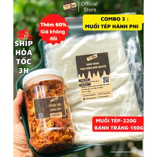 Combo 500gr muối tôm tép hành phi kèm bánh tráng phơi sương