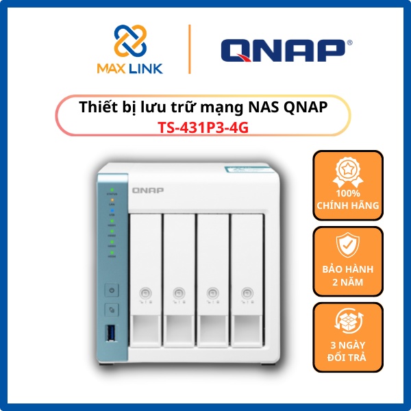 Thiết bị lưu trữ mạng NAS Qnap TS-431P3-4G HÀNG CHÍNH HÃNG