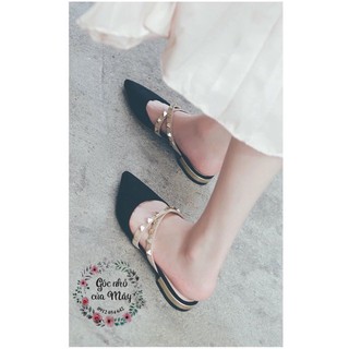 ( ORDER ) Giày sục da lộn phối đinh đế 2cm