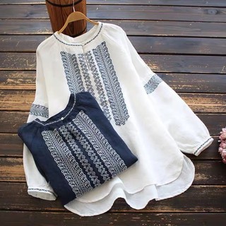 Áo boho dáng dài rộng thêu hoạ tiết xinh xắn