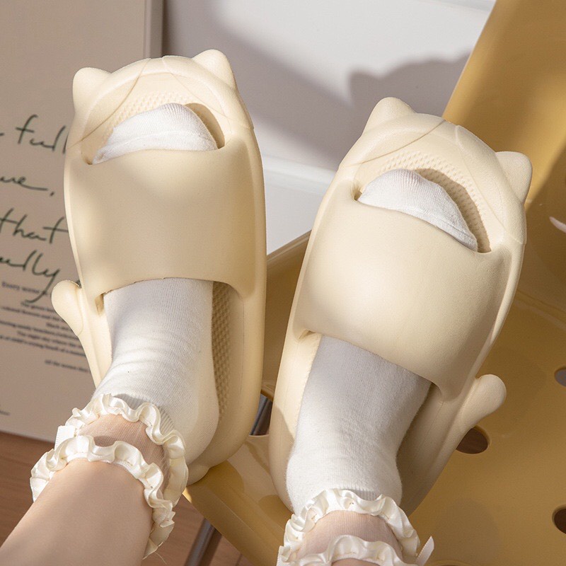 Dép Đi Trong Nhà Đế Mềm Họa Tiết Mèo Dễ Thương Cho Cặp Đôi Mã 74