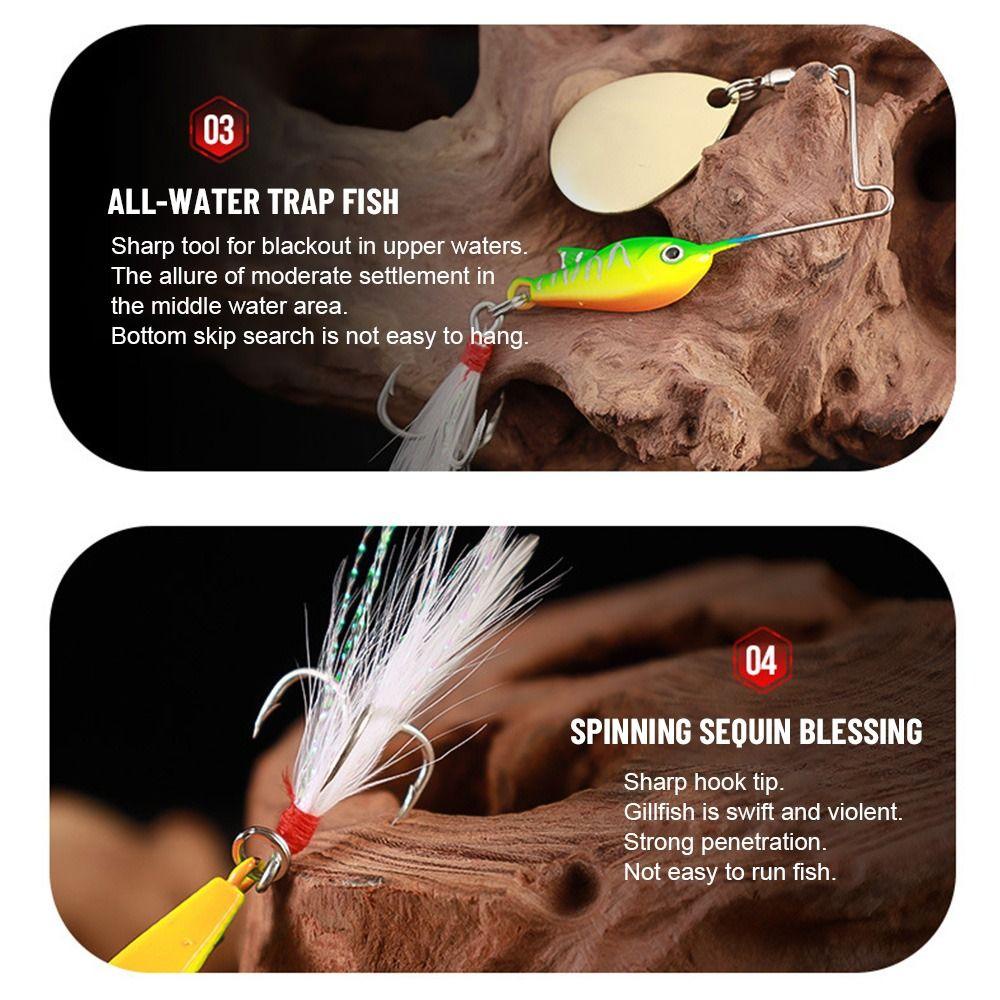 Mồi Câu Cá Xoay Bằng Kim Loại Có Móc