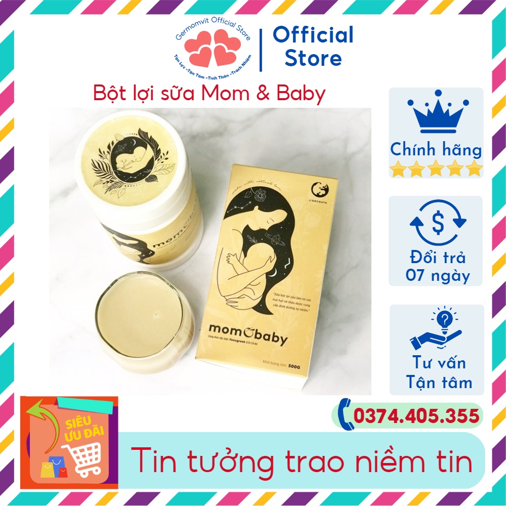 SỮA BỘT LỢI SỮA - MOM & BABY 500g - Bột ngũ cốc bổ sung dinh dưỡng, giúp tăng lượng sữa cho mẹ