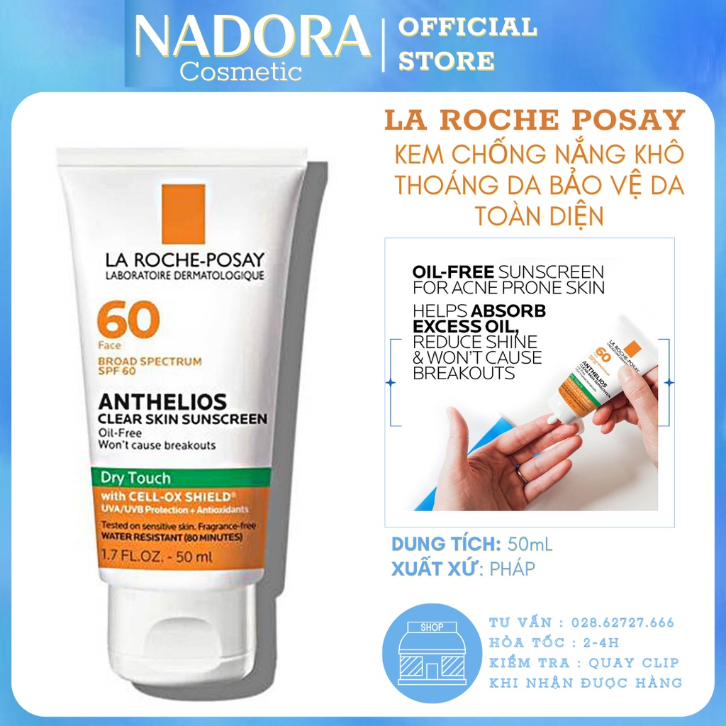Kem Chống Nắng - La Roche Posay Anthelios Dry Touch Broad Spectrum SPF 60 Oil Free (50ml)