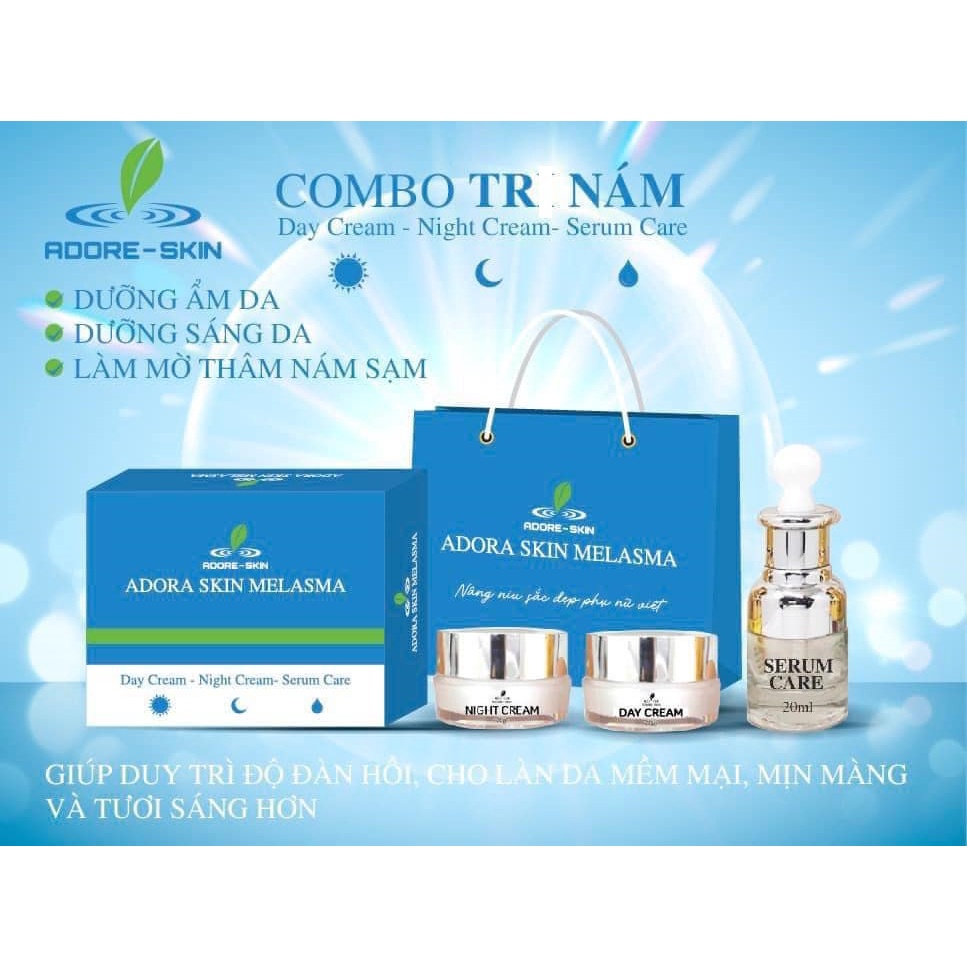 Bộ 3 sản phẩm loại bỏ nám không bong ADORE SKIN MELASMA