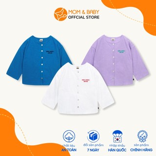 Áo khoác Cardigan thun cotton bé trai và bé gái Petite Mieux màu xanh dương, màu tím, màu trắng MOM & BABY EMECU03