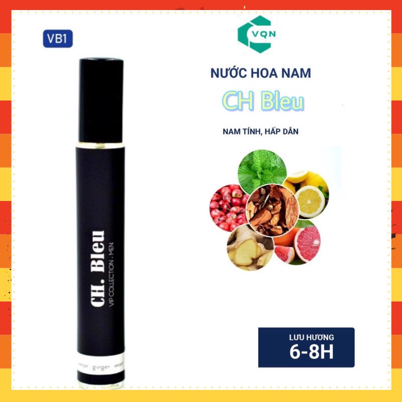VIP CH.BLEU - Tinh Dầu Nước Hoa Nam Cao Cấp - VQN - Thơm bền bỉ - Nước hoa chiết