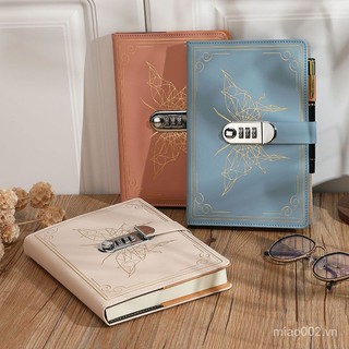 [Preferred good things] Retro password lock notebook simple password diary student notepad with lock thickened notebook stationery [2/8]]