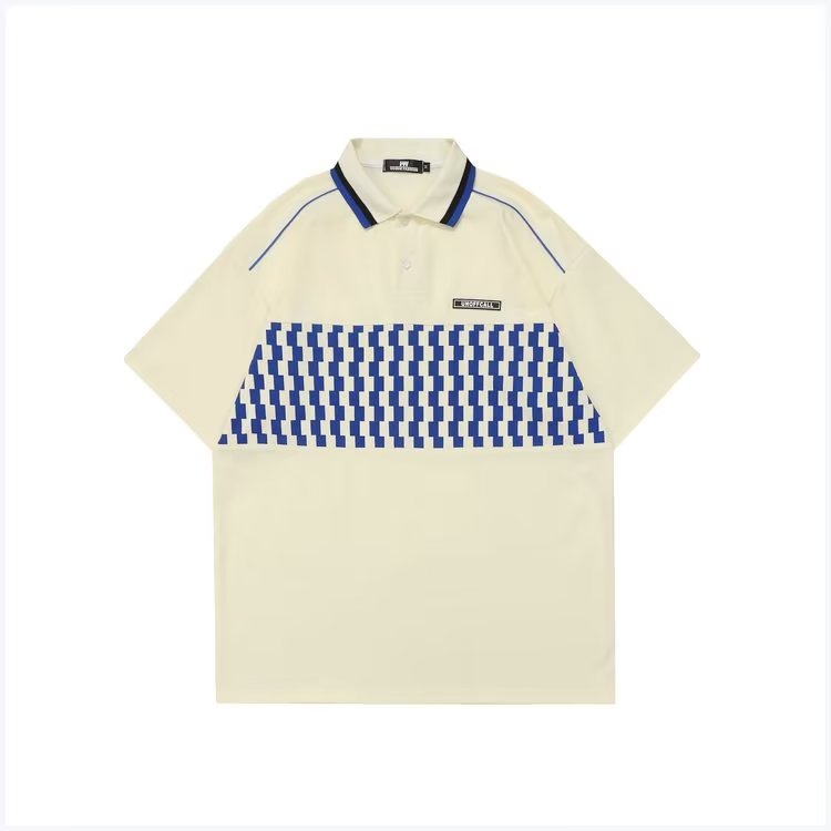 Áo polo Ngắn Tay Phối Màu Tương Phản Phong Cách Retro Mỹ Thời Trang Cho Nam