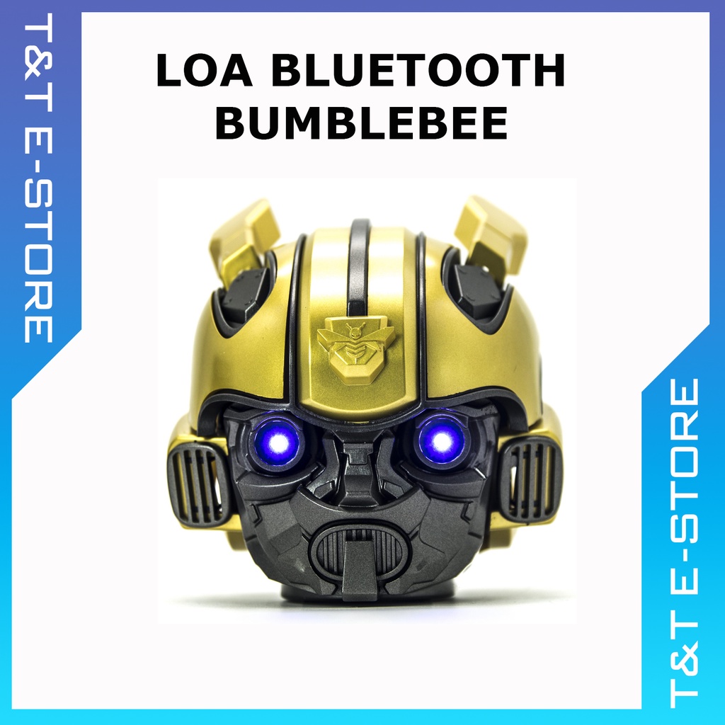 Loa bluetooth Siêu Bass Bumblebee Transformer, mắt có LED XANH Decor bàn học, bàn làm việc, Âm thanh