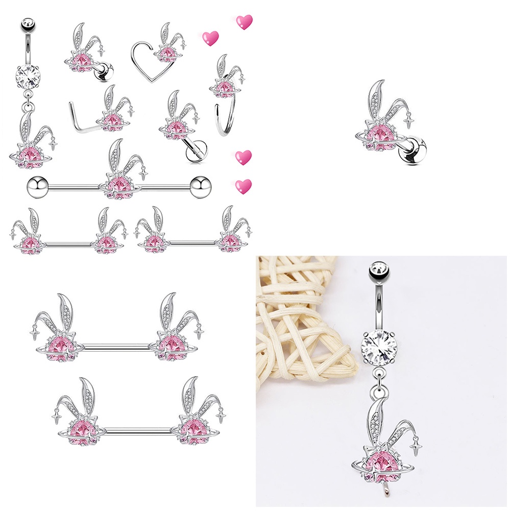 Đôi Khuyên Tai Xỏ Hạt Hình Thỏ Thời Trang Cho Nữ