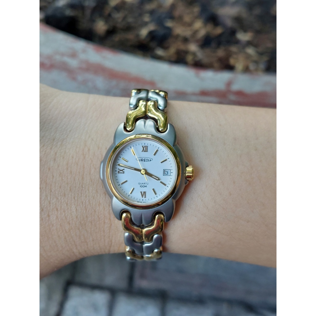 Đồng hồ Thuỵ Sĩ nữ Aureole chạy pin hàng Si