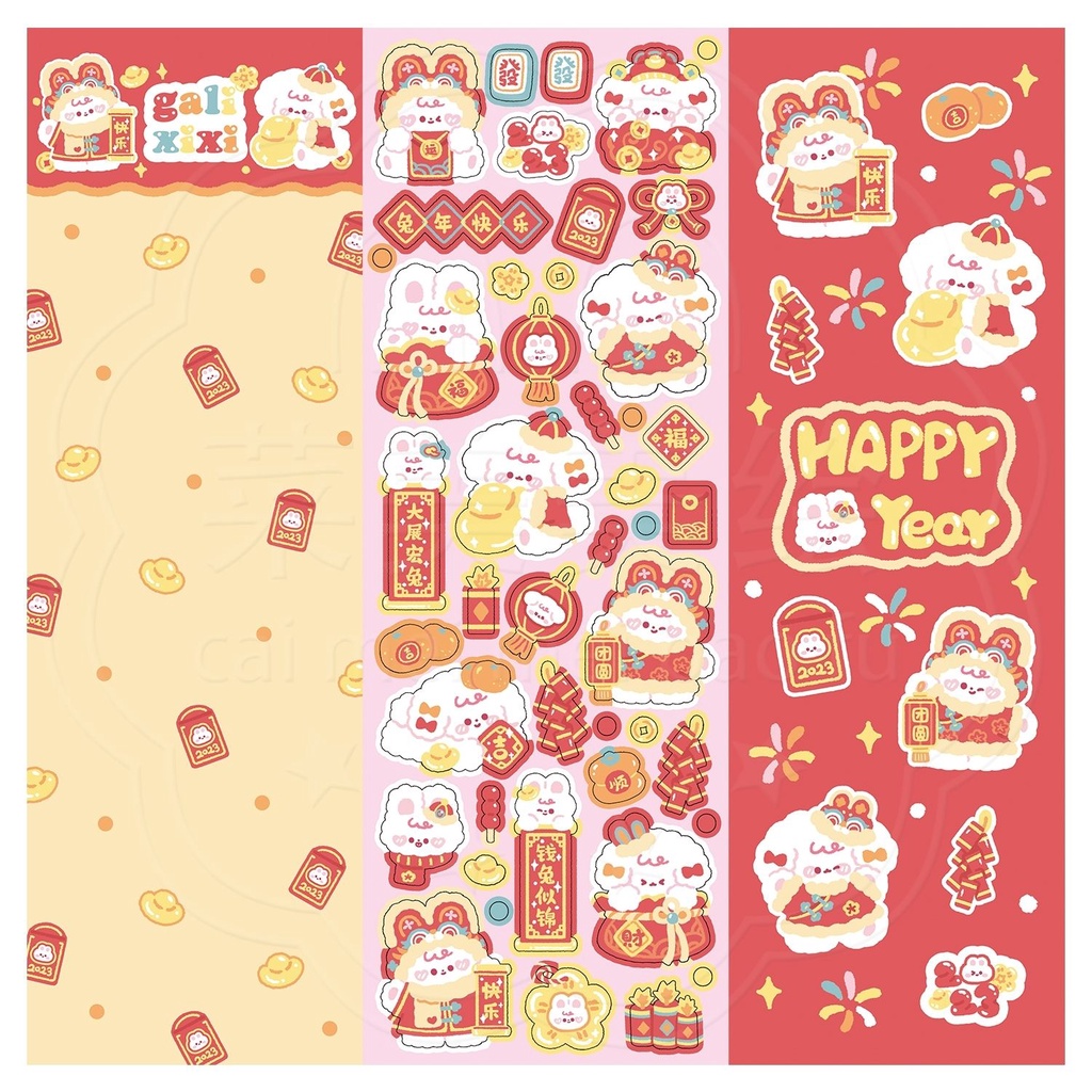 Galici Nhãn Dán Trang Trí Nội Thất Hình Thỏ Xoăn Chó Dễ Thương DIY