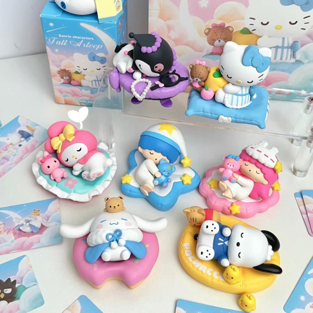 SANRIO Đồ trang trí Búp Bê Nhân Vật Kuromi Fall Asleep Series Sinh Động