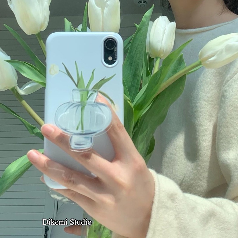 Ốp Điện Thoại PC Cứng Họa Tiết Hoa lily Kèm Giá Đỡ Cho Iphone 14pro / 13promax / 13 / 12 / 11 / xsmax / xr