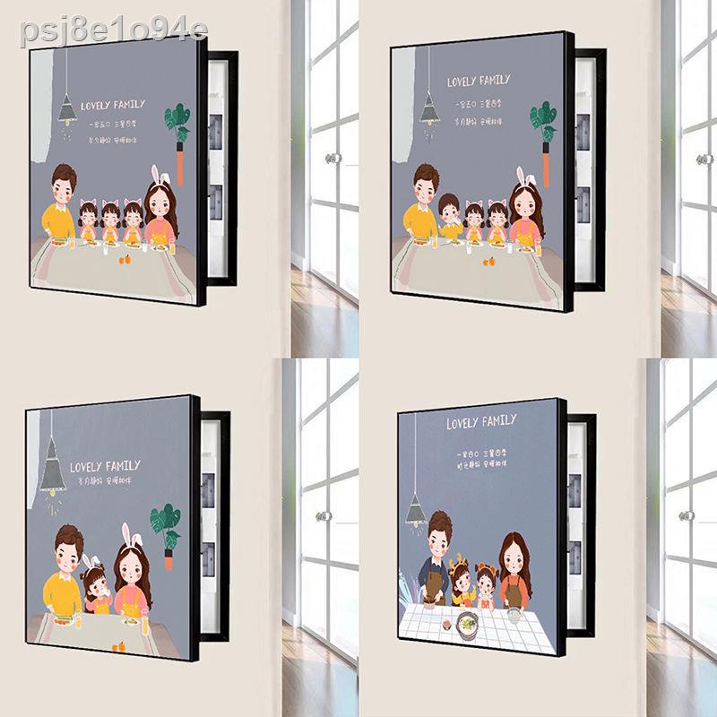 Dọc dọc hộp đồng hồ tranh trang trí phòng ăn gia đình hạnh phúc tối giản hiện đại hộp cổng điện đa phương tiện treo tran