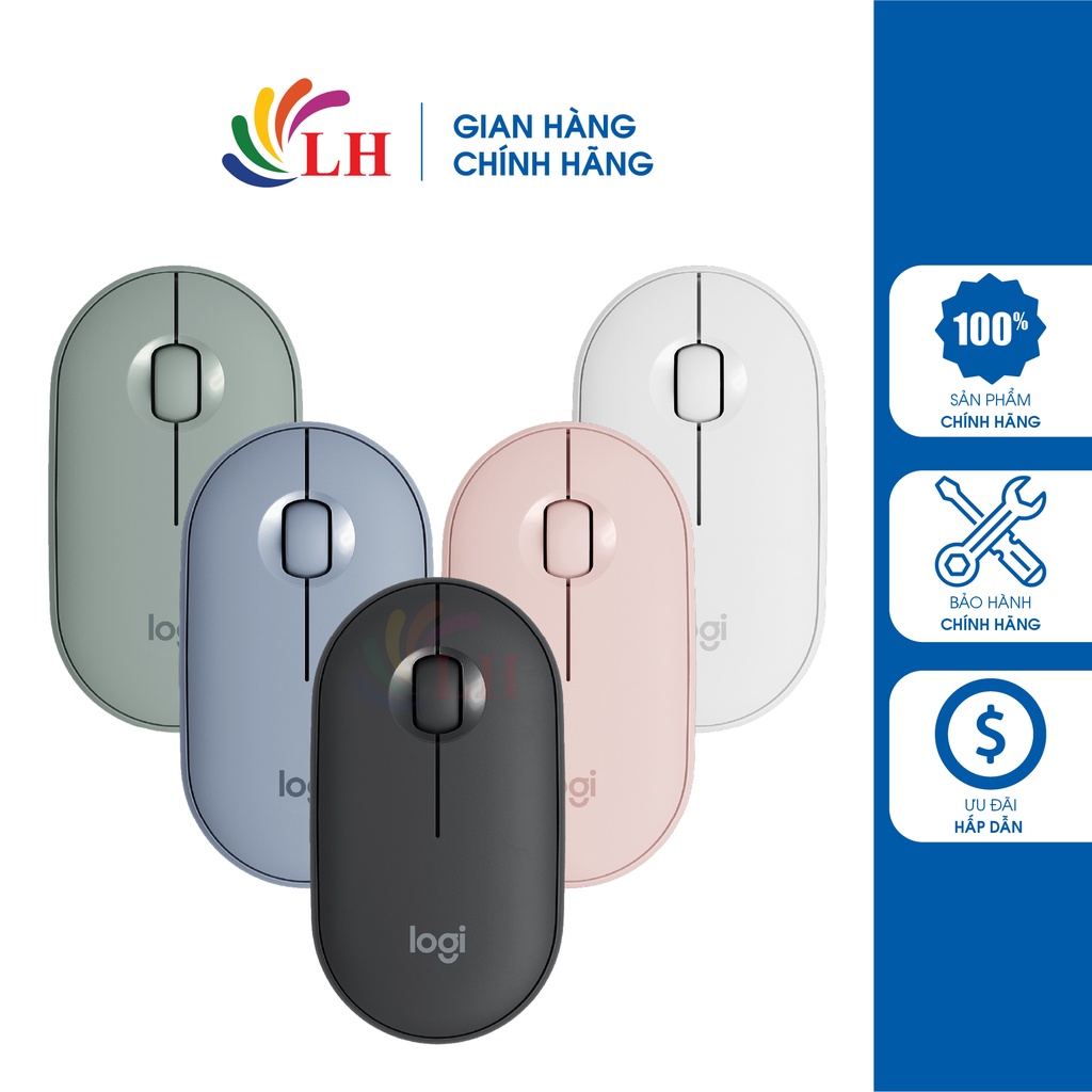 Chuột không dây Logitech Pebble M350 - Hàng chính hãng - Kiểu dang thời trang, nhiều màu sắc rực rỡ, DPI 1000