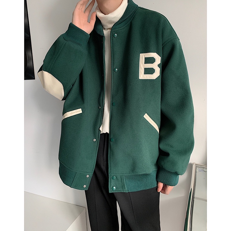 Áo Khoác Bóng Chày Bằng Da Cao Cấp Phong Cách vintage Đường Phố Cho Nam
